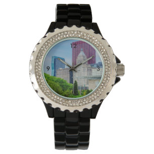 Relógio Edifícios Em Chicago