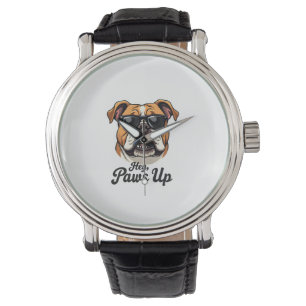 Relógio Ei Patas para Cima Bulldog Vintage com Óculos de S