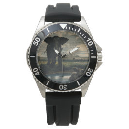 Relógio Elefantes e Pantera no Deserto Indiano