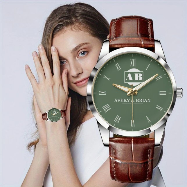Relógio Elegant Anniversary Keepsake Couples Personalized (Criador carregado)