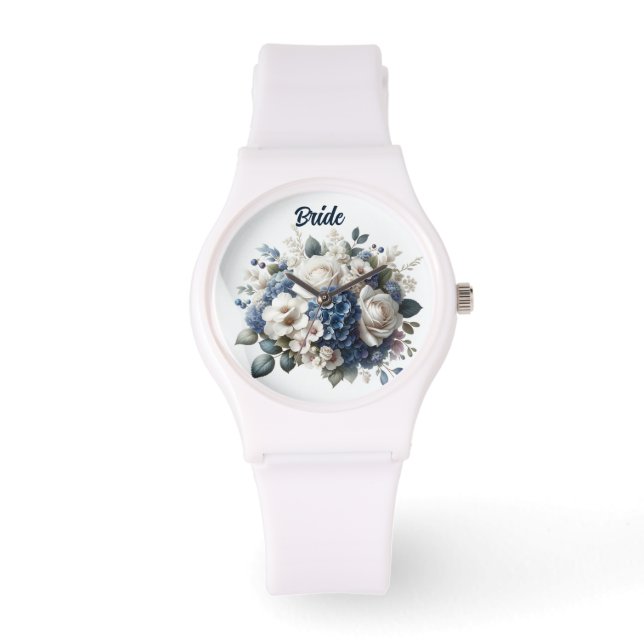 Relógio Elegant Floral Bride Watch - Dia do Casamento (Frente)