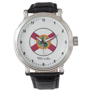 Relógio Elegant Florida Watch & Florida Flag / EUA