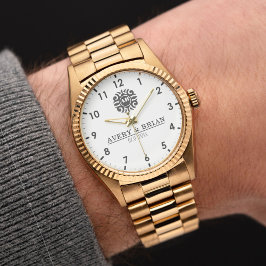 Relógio Elegant Luxury monogram initials names