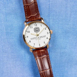 Relógio Elegant Luxury Monogram Letters Couple's Names