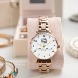 Relógio Elegant Luxury Monogram Letters Couple's Names