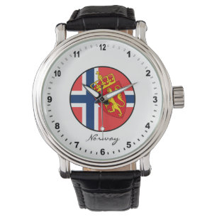Relógio Elegant Norway Watch e Norway Flag