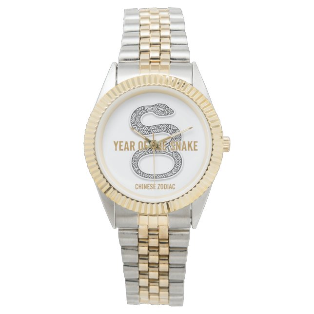 Relógio Elegant Snake - Luxury Chinese Zodiac Art & Mystic (Frente)