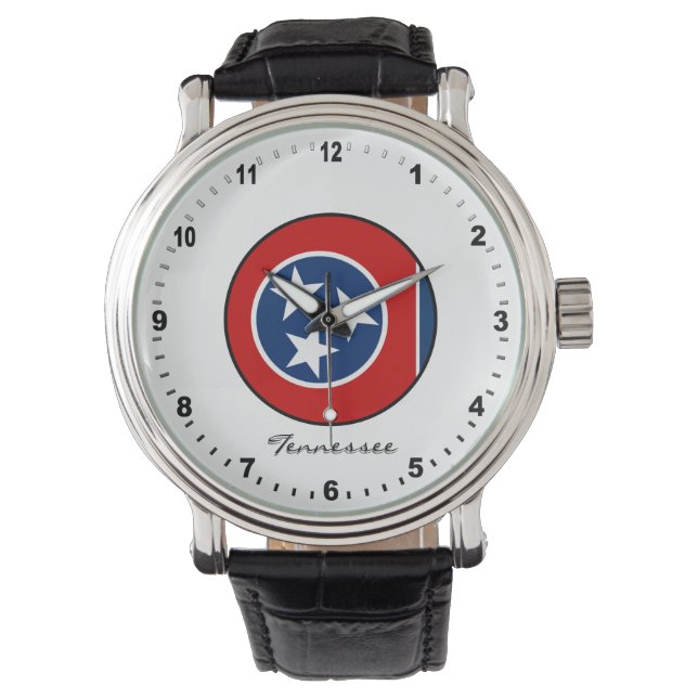 Relógio Elegant Tennessee Watch & Tennessee Flag / EUA (Frente)