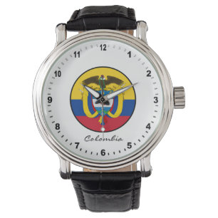 Relógio Elegante Colombia Watch & Colombian Flag