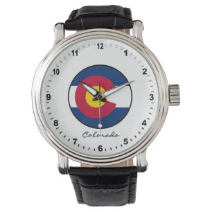 Relógio Elegante Colorado Watch & Colorado Flag / EUA