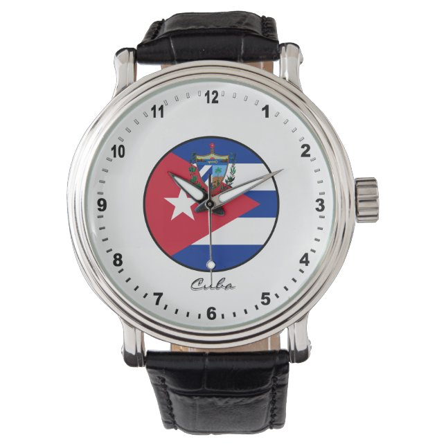 Relógio Elegante Cuba Watch & Cuban Flag / Havana (Frente)