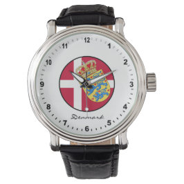 Relógio Elegante Denmark Watch & Danish Flag