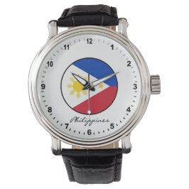 Relógio Elegante Filipinas Watch & Philippine Flag