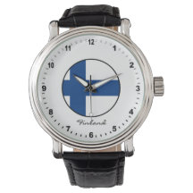 Elegante Finlândia Watch & Finlandês Flag / Helsin