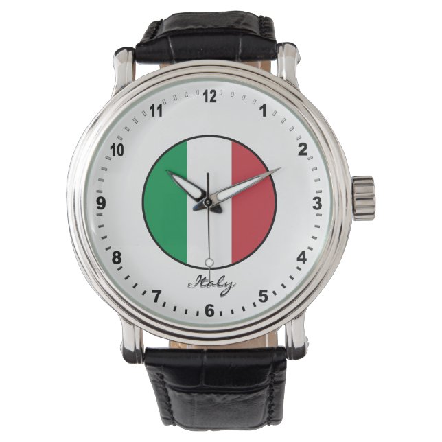Relógio Elegante Italy Watch & Italiana Flag / Roma (Frente)
