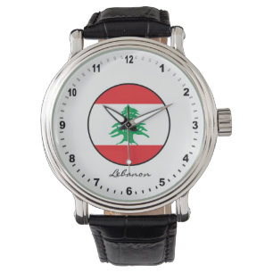 Relógio Elegante Lebanon Watch e libanês: bandeira