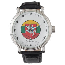 Relógio Elegante Lituânia Watch & Lituano Flag