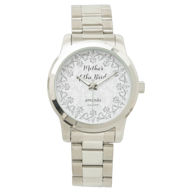 Relógio Elegante Pulseira Mãe da Noiva Prata (Frente)