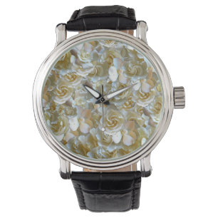 Relógio Elegante Rosa Floral Padrão Petal