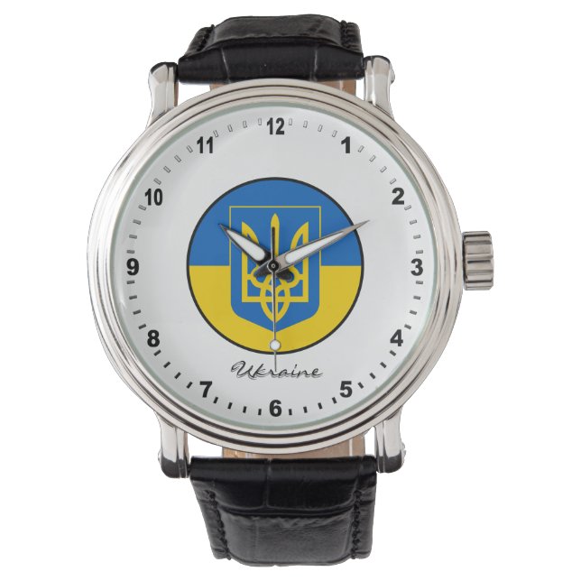 Relógio Elegante Ucrânia Watch & Ucraniano Flag / Kiev (Frente)
