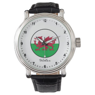 Relógio Elegante Wales Watch & Welsh Flag / Cymru