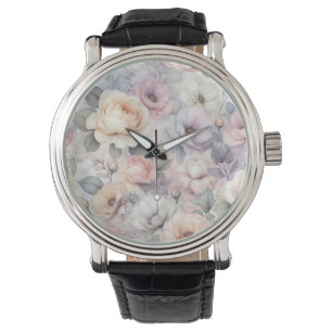 Relógio Elegantes Flores de Rosa