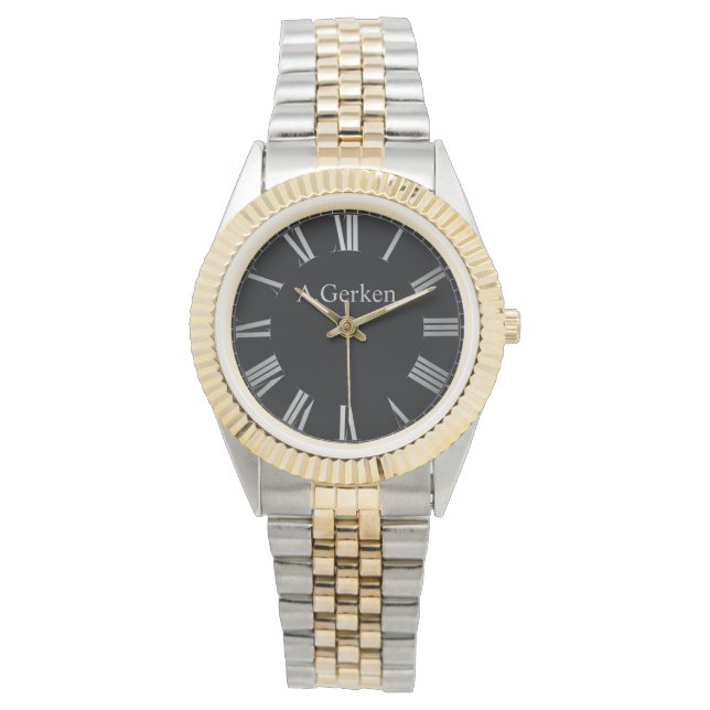 Relógio Elegantes Silber mit Personalisierten Namen  (Frente)