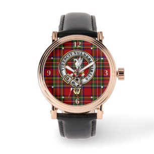 Relógio Emblema e Tartan do Clã Stewart