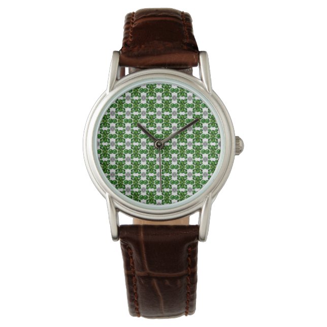 Relógio Emerald Diamond Gemstone Art Green (Frente)