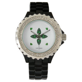 Relógio Emerald Gemstone Art, Verde