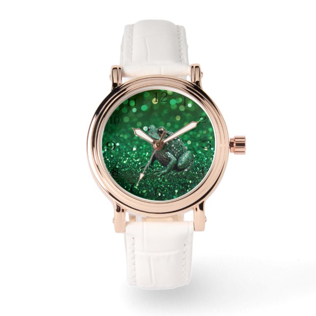 Relógio Emergência Encantadora: O Sapo Verde Sparkle (Frente)