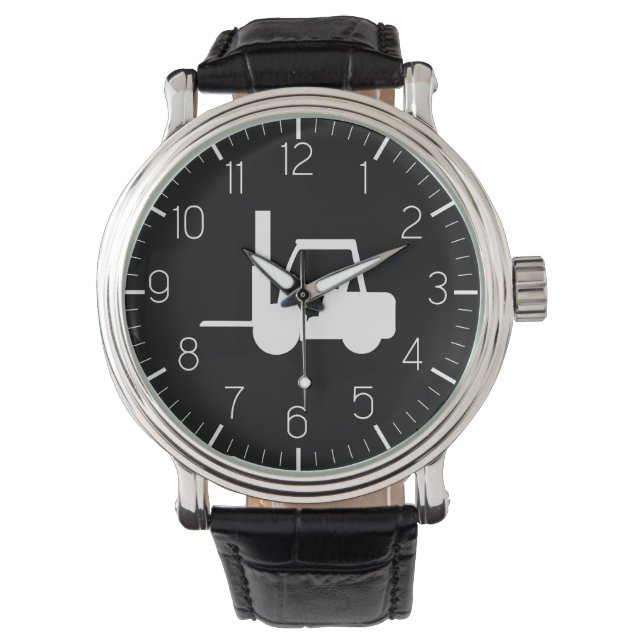 Relógio empilhadeira branca e preta (Frente)