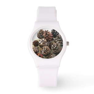 Relógio Enfeites de natal Orgânicos Pine Cones