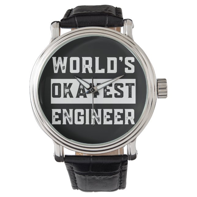 Relógio engineer, engineering, okayest, funny, humor (Frente)