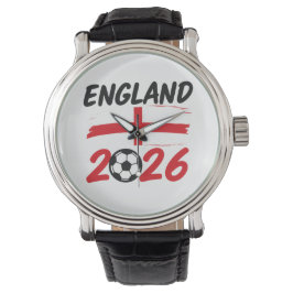Relógio England 2026 Soccer Fan Design, Cross and Football