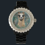 Relógio Engraçado Observar com o Curioso Llama<br><div class="desc">Curioso Llama Funny Assiste Feliz Alpaca - Pintura MIGNED</div>