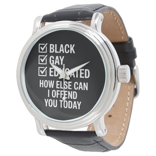 Relógio Engraçado Orgulho gay negro suporta direitos LGBTQ (Angular)