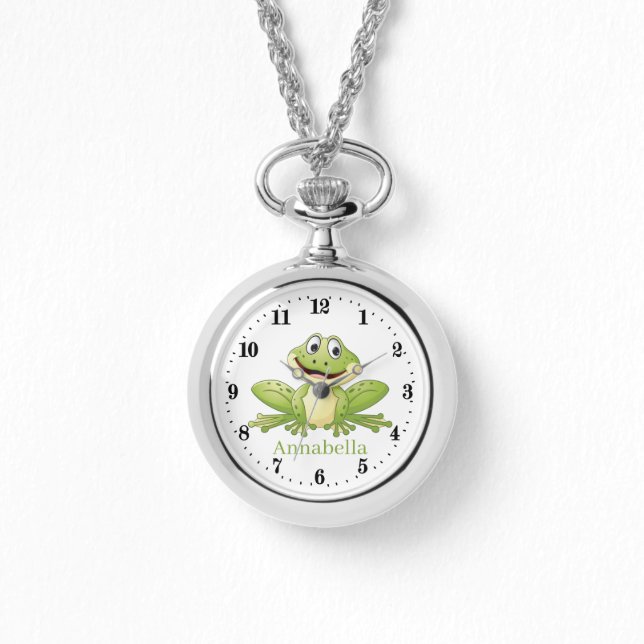 Relógio Engraçado sapo amante animal Watch (Frente)