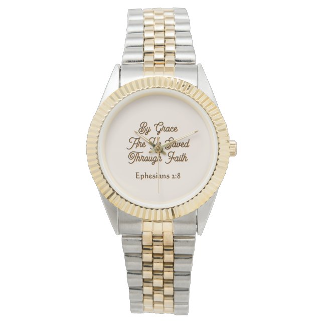 Relógio Ephesians By Grace are Ye Saved Scripture  (Frente)