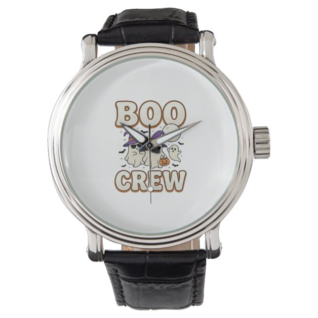 Relógio Equipe Boo Fantasma Halloween Design Vetorial Vint (Frente)