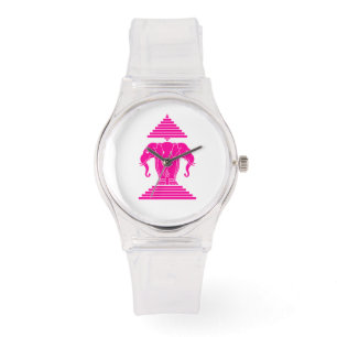 Relógio Erawan Rosa Três Elefante De Cabeça Lao / Bandeira