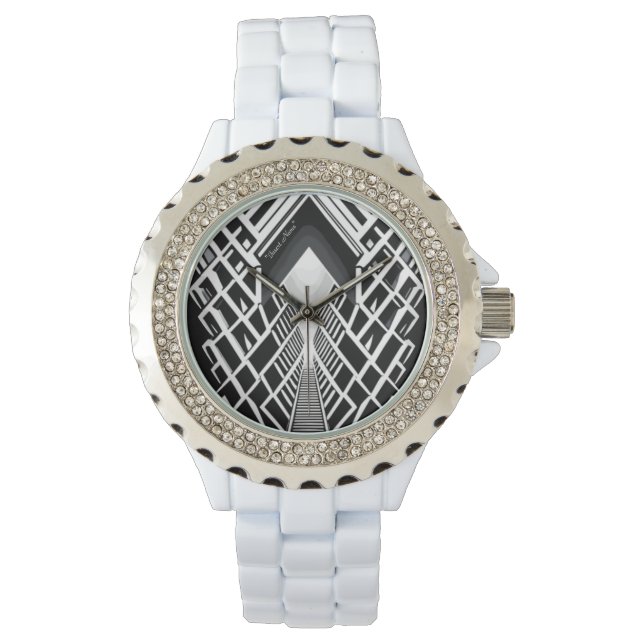 Relógio Escada Monocromática: Obelisco de Contrastes (Frente)