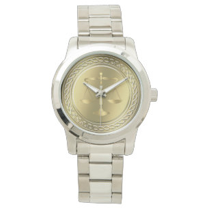 Relógio Escalas do ouro do advogado de justiça