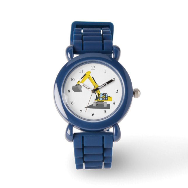 Relógio escavadora amarela de autoclismo (Frente)