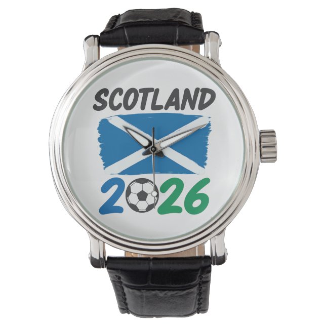 Relógio Escócia 2026 Design de Fã de Futebol / Saltire e P (Frente)