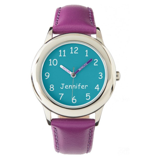 Relógio ESCOLHA SUAS CORES, Seu Texto, Pulseira Personaliz (Frente)