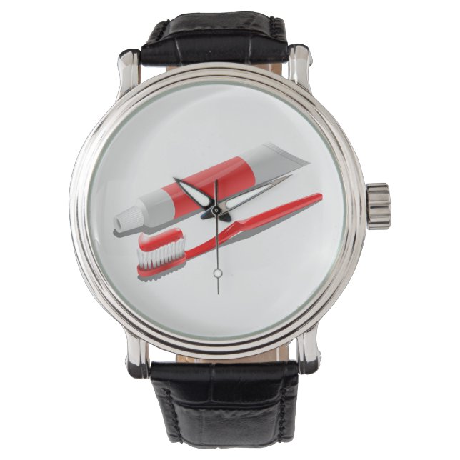 Relógio Escova De Dentes E Pasta De Dentes (Frente)