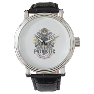 Relógio Escudo de Batalha Patriótico 1776 Símbolo Inspirad