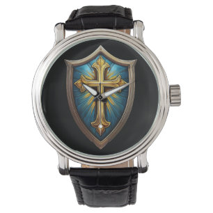 Relógio Escudo de Fé Cristão Crente