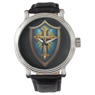 Relógio Escudo de Fé Cristão Crente